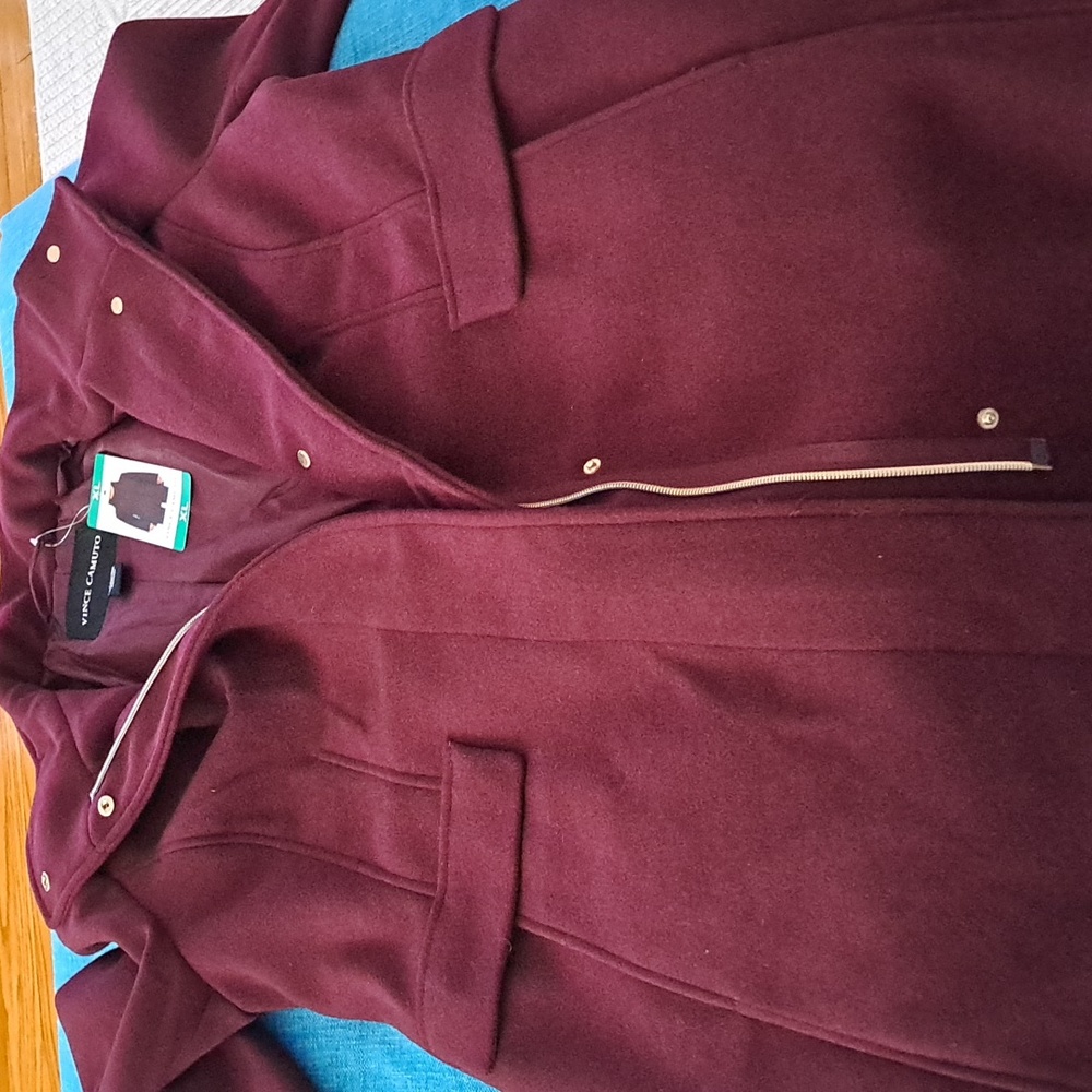 Vince Camuto Women's Wine Red Coat New Size XL - Picture 3 of 3